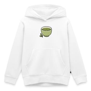 Minimalistische Matcha-Teetassen-Illustration - Kinder Premium Organic Hoodie - Weiß - Vorne - AI Model Kid Female (0cm)