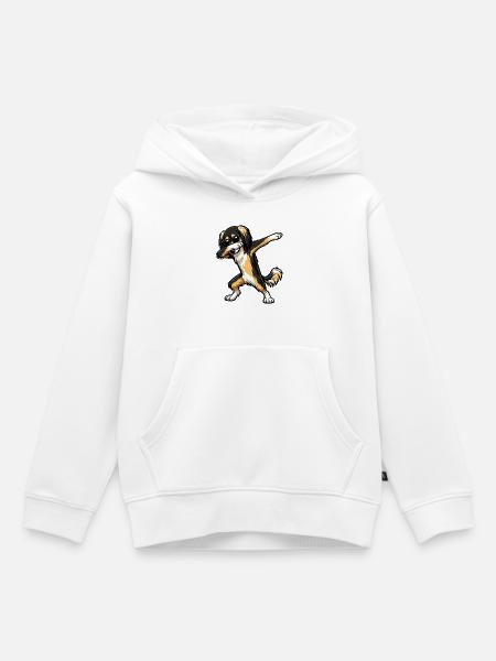 Dabbing Saluki im Comic Stil - Kinder Premium Organic Hoodie - Weiß