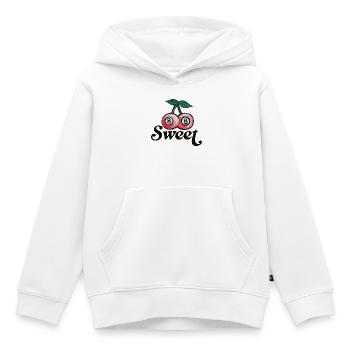 Sweet Cherry Duo Graphic on Apparel - Kids Premium Organic Hoodie - white - Front - AI Model Kid Female (0cm)