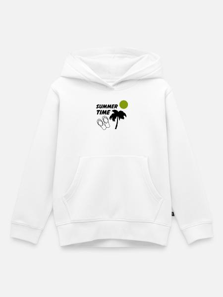 Summertime - Kinder Premium Organic Hoodie - Weiß