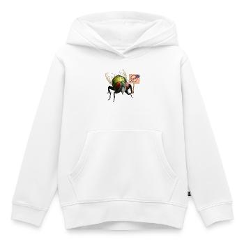 Der Fliegenprotestler - Kinder Premium Organic Hoodie - Weiß - Vorne - AI Model Kid Female (0cm)