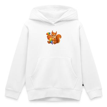 Süßes Eichhörnchen mit bunter Schultüte  - Kinder Premium Organic Hoodie - Weiß - Vorne - AI Model Kid Female (0cm)