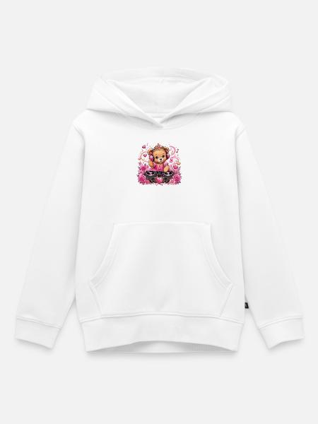Pinkes Teddy DJ Prinzessin - Kinder Premium Organic Hoodie - Weiß