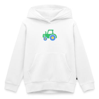 grüner Traktor als Kindermotiv - Kinder Premium Organic Hoodie - Weiß - Vorne - AI Model Kid Female (0cm)