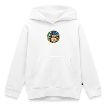 Zeus Donnerthron - Kinder Premium Organic Hoodie - Weiß - Vorne - AI Model Kid Female (0cm)