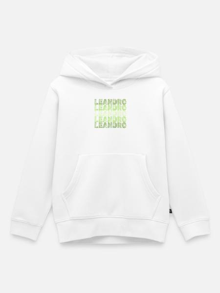 Vorname Leandro - Kinder Premium Organic Hoodie - Weiß