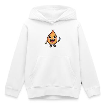 Pfirsichheld mit Wassertropfen - Kinder Premium Organic Hoodie - Weiß - Vorne - AI Model Kid Female (0cm)
