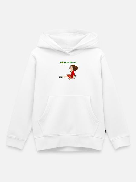 Irisches Tanzmädchen im roten Kleid - Kinder Premium Organic Hoodie - Weiß