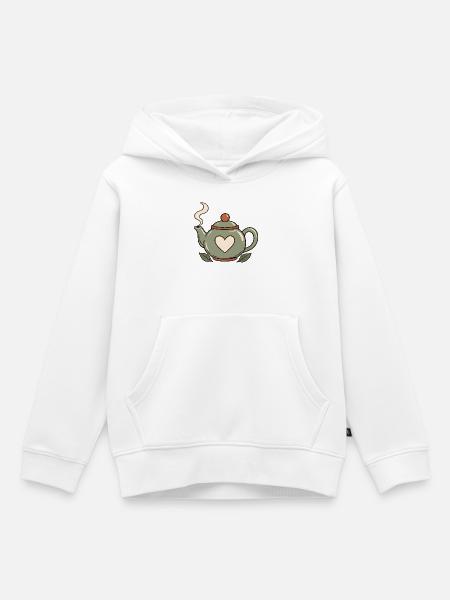 Tee und Zitrone – Teekanne - Kinder Premium Organic Hoodie - Weiß