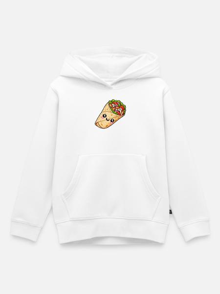 Kawaii Burrito Wrap Cartoon - Kinder Premium Organic Hoodie - Weiß