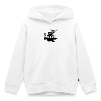 Schwarzes schottisches Highlander-Design - Kinder Premium Organic Hoodie - Weiß - Vorne - AI Model Kid Female (0cm)
