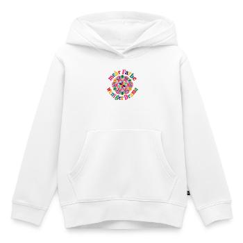 Mehr Farbe Weniger Drama – Buntes Statement - Kinder Premium Organic Hoodie - Weiß - Vorne - AI Model Kid Female (0cm)