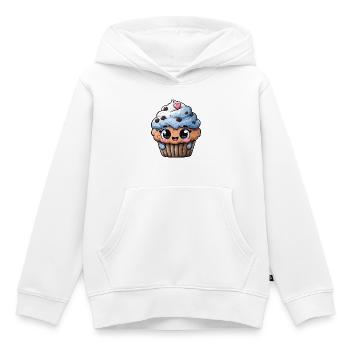 Kawaii Cupcake Herzglück - Kinder Premium Organic Hoodie - Weiß - Vorne - AI Model Kid Female (0cm)