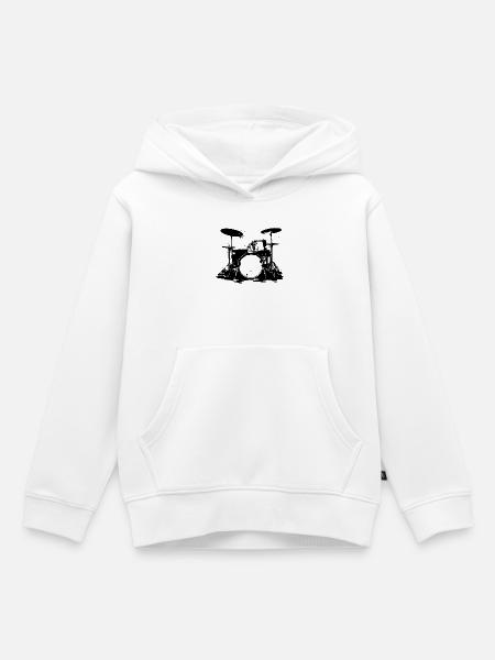 Schlagzeug - Kinder Premium Organic Hoodie - Weiß