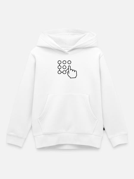 Touchscreen-Muster-Lockline-Symbol - Kinder Premium Organic Hoodie - Weiß