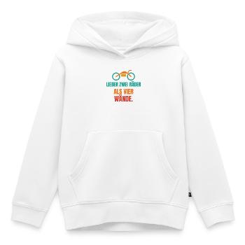 Lieber zwei Räder als vier Wände – Motorrad - Kinder Premium Organic Hoodie - Weiß - Vorne - AI Model Kid Female (0cm)