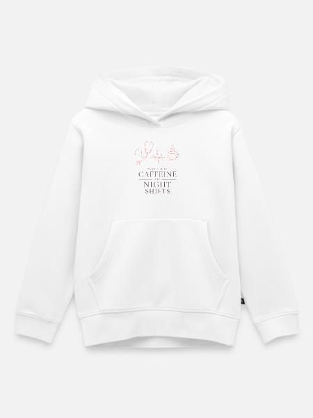 Nachtschichten Kaffee Motiv - Kinder Premium Organic Hoodie - Weiß