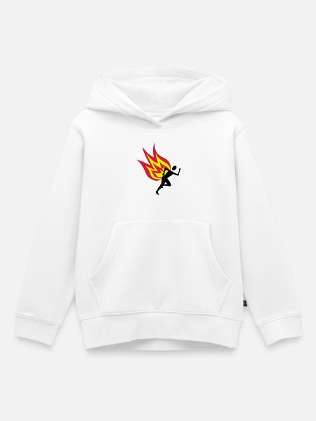 Jogger Feuer - Kinder Premium Organic Hoodie - Weiß