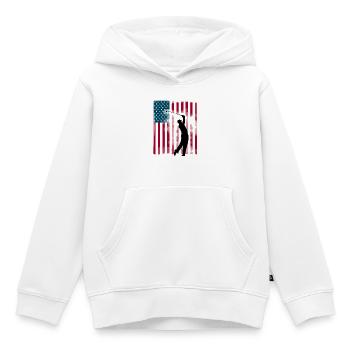 USA Team America drapeau de spor du golfeur de golf - Sweat Premium à capuche enfant bio - blanc - Devant - AI Model Kid Female (0cm)