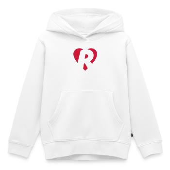 Heart R - I love R - Kids Premium Organic Hoodie - white - Front - AI Model Kid Female (0cm)