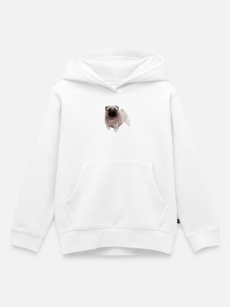 Mops - Kinder Premium Organic Hoodie - Weiß