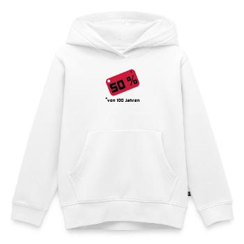 50 % ... von 100 Jahren - Kinder Premium Organic Hoodie - Weiß - Vorne - AI Model Kid Female (0cm)