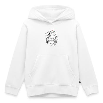 Flitterwochen Hochzeitspaar mit Herz und Auto - Kinder Premium Organic Hoodie - Weiß - Vorne - AI Model Kid Female (0cm)
