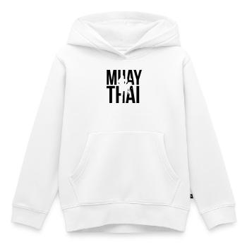 muay thai - Kids Premium Organic Hoodie - white - Front - AI Model Kid Female (0cm)