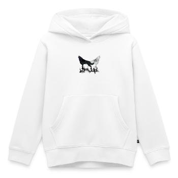Loup noir et blanc - Sweat Premium à capuche enfant bio - blanc - Devant - AI Model Kid Female (0cm)