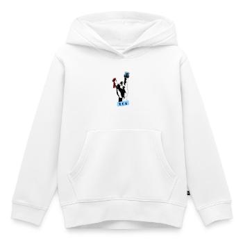 Chemise de mariage à la main Rock n Roll - Sweat Premium à capuche enfant bio - blanc - Devant - AI Model Kid Female (0cm)