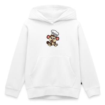 Lustiger kleiner Affe mit Keks kleiner Baecker - Kinder Premium Organic Hoodie - Weiß - Vorne - AI Model Kid Female (0cm)