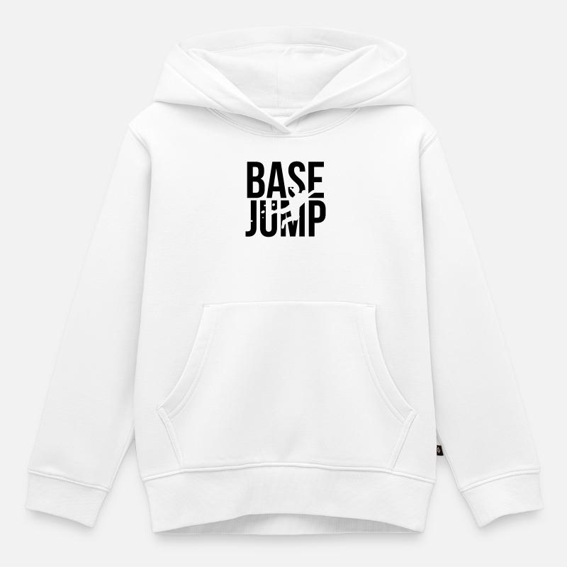 BASE jump - Sweat Premium à capuche enfant bio - blanc