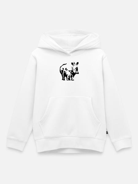 Nashorn - Kinder Premium Organic Hoodie - Weiß