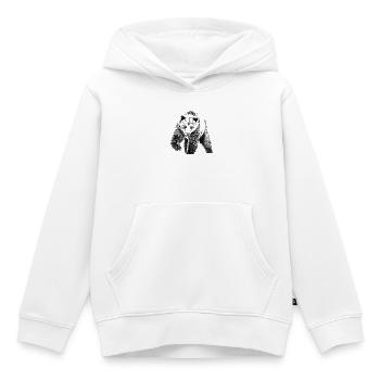 porter - Sweat Premium à capuche enfant bio - blanc - Devant - AI Model Kid Female (0cm)