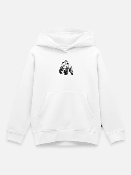 Bär - Kinder Premium Organic Hoodie - Weiß
