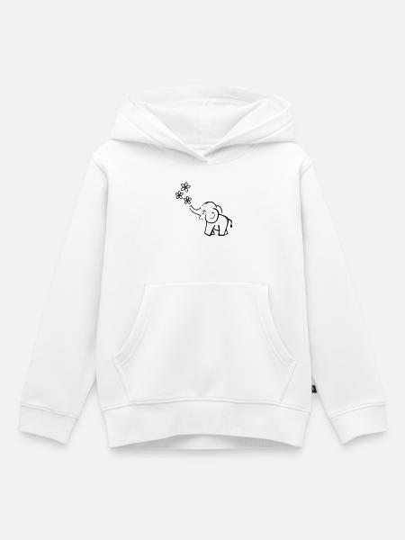 elefant blumen lustig - Kinder Premium Organic Hoodie - Weiß