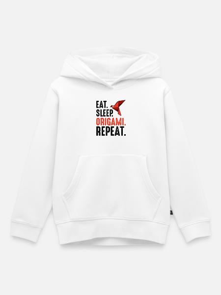 Roter Origami Vogel - Kinder Premium Organic Hoodie - Weiß