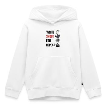 Filmdreh-Set: Reel & Klappe - Kinder Premium Organic Hoodie - Weiß - Vorne - AI Model Kid Female (0cm)