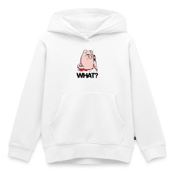 Blutiger Messer-Pig mit schwarzem Humor - Kinder Premium Organic Hoodie - Weiß - Vorne - AI Model Kid Female (0cm)