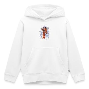 Girafe - Girafe - Girafe Cool - Sweat Premium à capuche enfant bio - blanc - Devant - AI Model Kid Female (0cm)