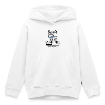 Bientôt grand frère panda - Sweat Premium à capuche enfant bio - blanc - Devant - AI Model Kid Female (0cm)