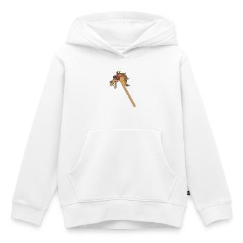 Hobby Horse Hobby Horsing drôle - Sweat Premium à capuche enfant bio - blanc - Devant - AI Model Kid Female (0cm)