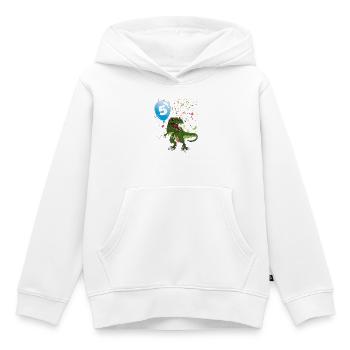 Dino Party Ballon 5 - Kinder Premium Organic Hoodie - Weiß - Vorne - AI Model Kid Female (0cm)