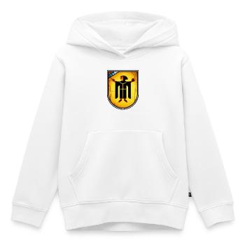 München's Mönch - Kinder Premium Organic Hoodie - Weiß - Vorne - AI Model Kid Female (0cm)