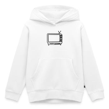 la télé - Sweat Premium à capuche enfant bio - blanc - Devant - AI Model Kid Female (0cm)