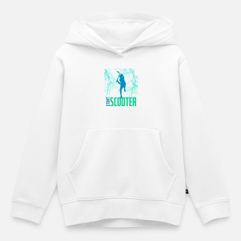 Trottinette freestyle trottinette acrobatique - Sweat Premium à capuche enfant bio - blanc