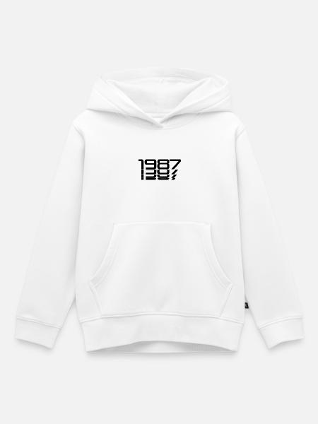 1987 Birthday Glitch Style - Kinder Premium Organic Hoodie - Weiß