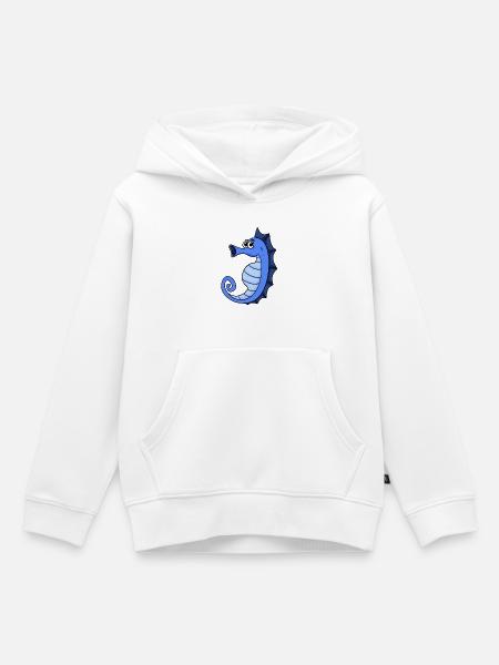 Seepferd - Kinder Premium Organic Hoodie - Weiß