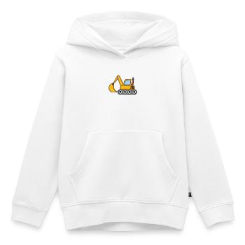 Bagger Baustelle Fahrzeug - Kinder Premium Organic Hoodie - Weiß - Vorne - AI Model Kid Female (0cm)