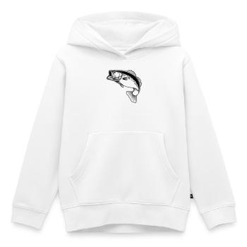 Logo transparent de poisson pour pêcheur - Sweat Premium à capuche enfant bio - blanc - Devant - AI Model Kid Female (0cm)